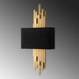 Opviq Axıs - 15114 Lámpara de Pared de Metal y Tela Dorado y Negro
